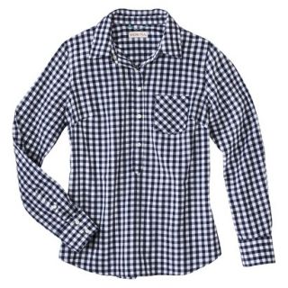 Merona Womens Popover Favorite Shirt   Navy Check   XL