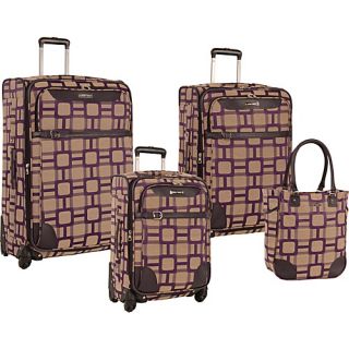 Super Sign 4 Piece Luggage Set Purple   Nine West Luggage Lugg