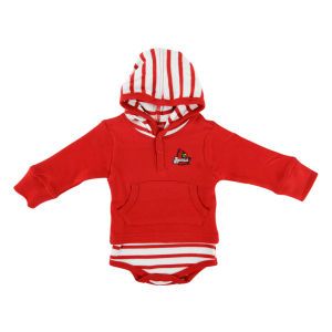 Louisville Cardinals NCAA Infant Hooded Striped Creeper