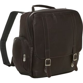 Vertical Leather Laptop Backpack   Chocolate
