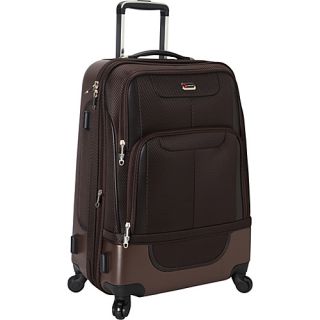 24 Expandable Hybrid Spinner Luggage Coffee   Mancini Lea