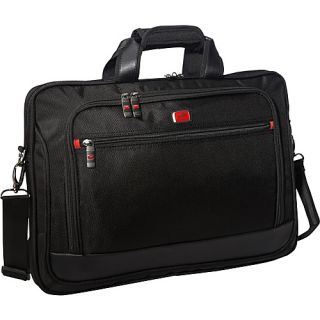 CompuCase Slim Laptop Briefcase Black   Mancini Leather Go