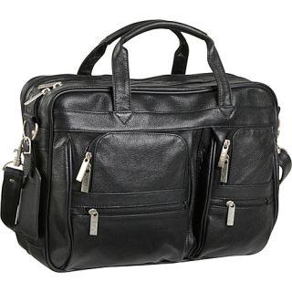 Leather Business Briefcase   Black
