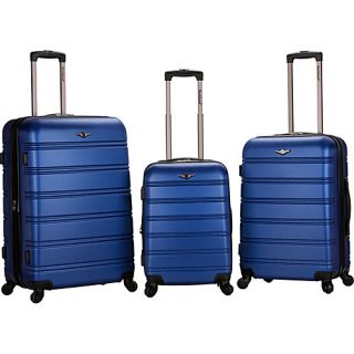 3 Piece Carnival Hardside Spinner Set Blue   Rockland Luggage H