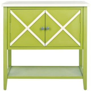Safavieh Polly Wood Sideboard in Lime Green/White AMH6599C