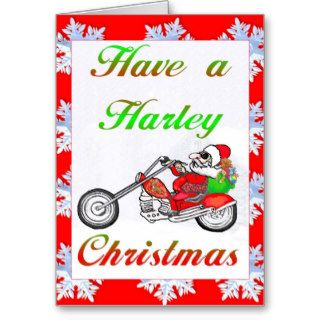 have a harley christmas greeting cards