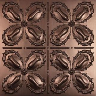 Ceilume Orleans Faux Bronze 2 ft. x 2 ft. Lay in or Glue up Ceiling Panel (Case of 6) V3 ORLEAN 22BBR