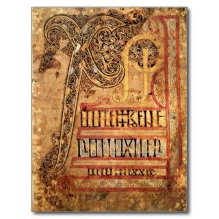 Initial page the Lichfield Gospels, c.720 Post Cards