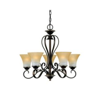 Filament Design 5 Light 9.50 in. Palladian Bronze Chandelier with Tinted Frost Glass Shade CLI GH8104620