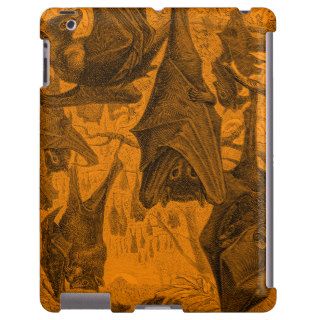 Vintage 1800s Flying Fox Bat Retro Template Orange