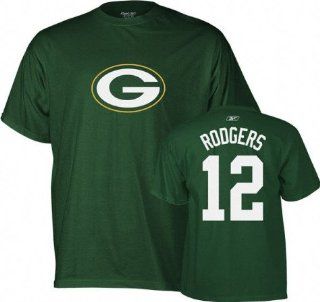 Mens Green Bay Packers #12 Aaron Rodgers Name & Number Tshirt  Shirts  Sports & Outdoors