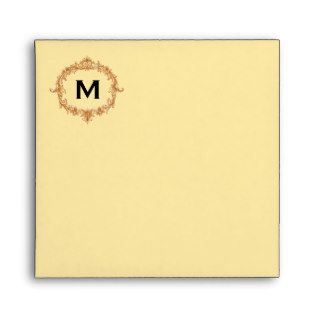 Ecru Monogram Square Wedding Envelope