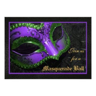 Purple Mask Masquerade Ball Halloween Invitation