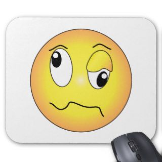 Happy Smiley Face   Hungover Goofy Mouse Pads