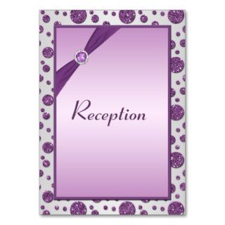 Silver and Purple Polka Dots Enclosure Card Business Card Template