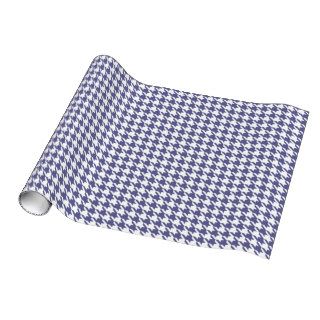Dark Blue Gray Houndstooth Gift Wrapping Paper