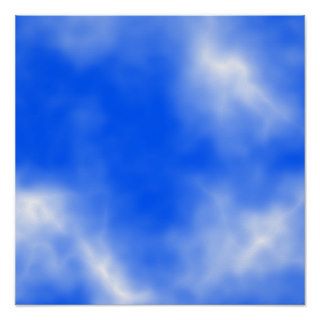 Blue sky with white clouds. print