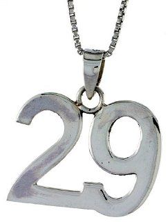 Sterling Silver Number 29 Pendant 3/4 inch Jewelry