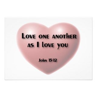 "Love one another as I love you" card Custom Announcements