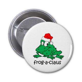 Funny Christmas frog Button