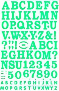 A Z A to Z Alphabet & Number Digit Numeral Letter Character Decal Sticker Decals Green / Sheet size 10.5" X 7" / Alphabet size 1" 
