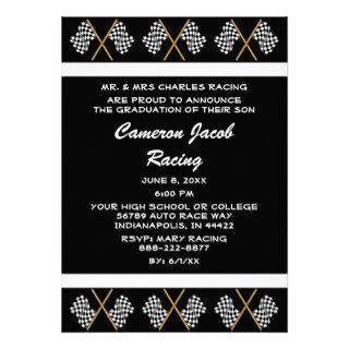 Checkered Flag Racing Sport 2014 Graduation Ann Invitation