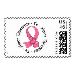 Esperanza Fe Amor Cancer de Mama Postage Stamp
