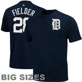 Prince Fielder Big & Tall Navy Detroit Tigers #28 Name & Number T Shirt  Sports & Outdoors