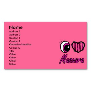 Emo Eye Heart I Love Mascara Business Card Templates