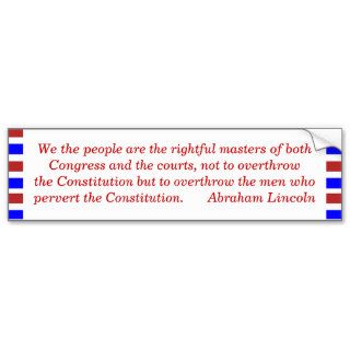 We the people are the rightful masters of bothbumper sticker