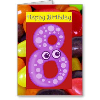 Happy eighth birthday 8th birthday turning eight 8 cards