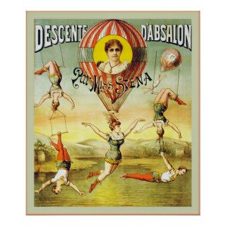 Descente d'Absalon ~ Vintage Circus Posters