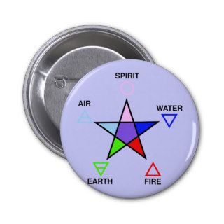Five Elements and Pentagram Pinback Button