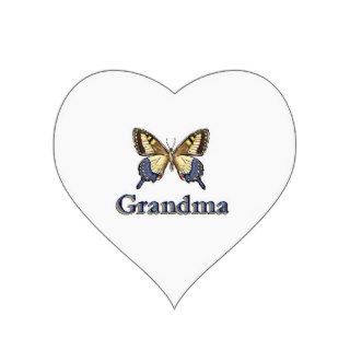 Butterfly BRBL Grandma Heart Stickers