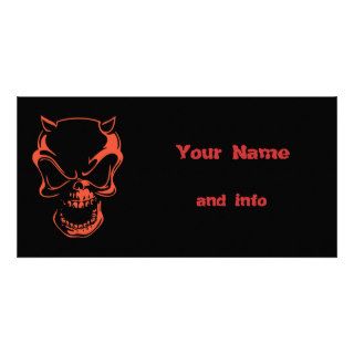 Dark Red Demon Skull Photo Cards