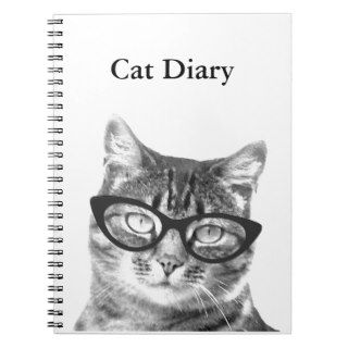 Personalizable notebook with funny cat photo