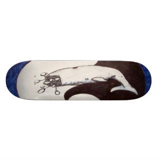 Sperm Whale Charcoal Humor Drawing Skate Decks