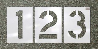 12" 12 pc. NUMBER KIT Stencil 1/16" Plastic made by CH Hanson  Paper Stencils 