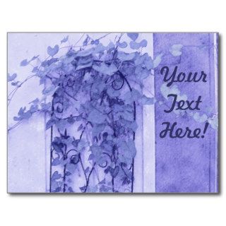 Morning Glory Trellis Violet Sketch Post Cards