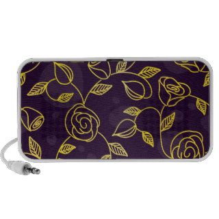 Beautiful Gold Floral Pattern Portable Speakers