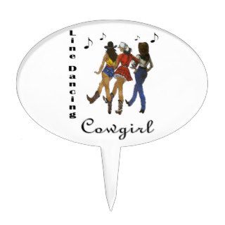 Western Country "Line Dancing Cowgirl" Cake Topper