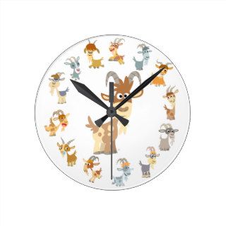 Cute Cartoon Goat Mandala Wall Clock