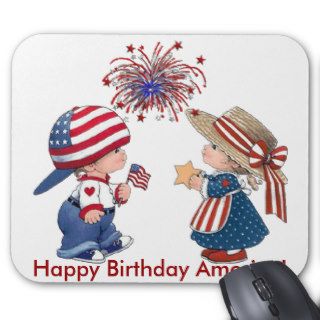 Vintage Happy Birthday America Mouse Pads