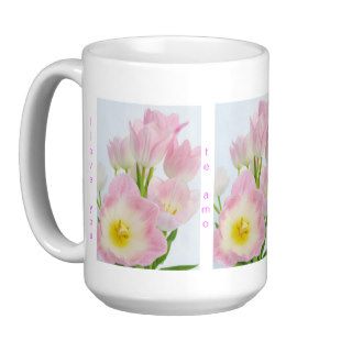 "I love/like you" tulip mug, in 4 languages