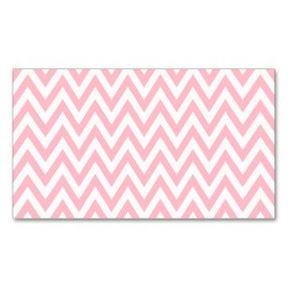 Trendy chic light pink chevron zigzag pattern business card template