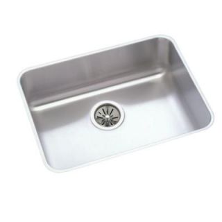 Elkay Lustertone Undermount Stainless Steel 23 1/2x18 1/4x7.5 0 Hole Single Bowl Kitchen Sink in Satin ELUH2115