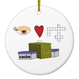 I Love Puzzle Caches Rebus Geocaching Lover Custom Christmas Tree Ornament