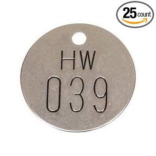 Industrial Grade 2YB63 Valve Tag, SS, HW, Numbers 26 50, PK 25 Industrial Lockout Tagout Tags