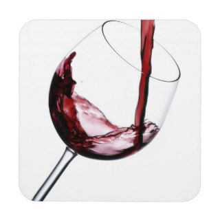 Pouring Red Wine into Wine Glass Beverage Coasters