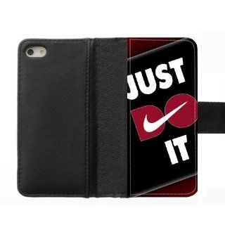 Classic Personalized PU Leather Wallet Nike Just Do It Case Cover for IPhone 5 5S Cell Phones & Accessories